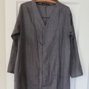 Women’s Zanzea Collection Long Sleeve Tunic Maxi Dress Gray Size L Button Down
